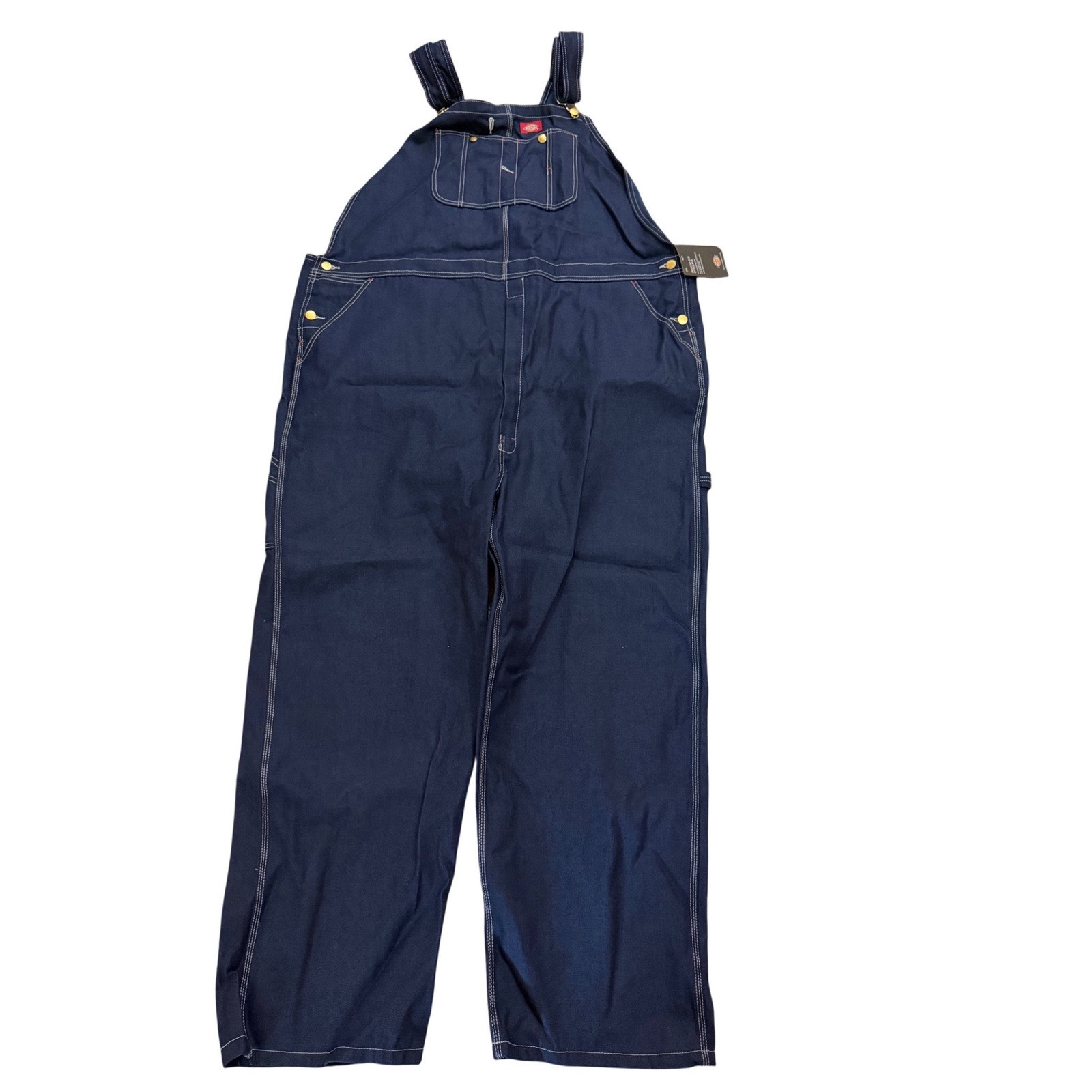 Dickies Indigo Bib Overalls Mens 52x30 Blue Nwt Triple Stitch Denim Workwear